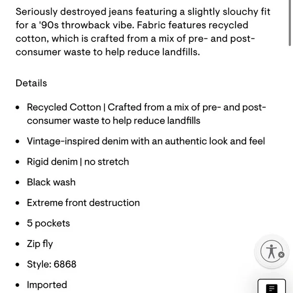 AERO NWT Women’s High-Rise Distressed Mom Jeans - black, size 8 - Picture 12 of 13